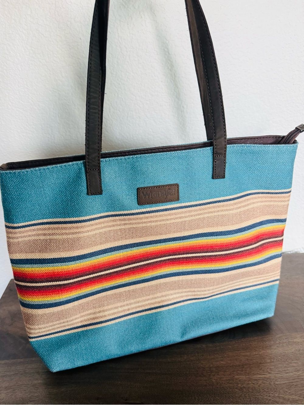 Wrangler Western Boho Canvas Large Tote Bag Purse